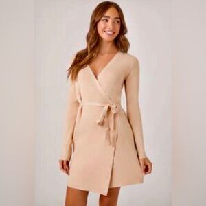 Forever 21 Sweater Mini Wrap Dress